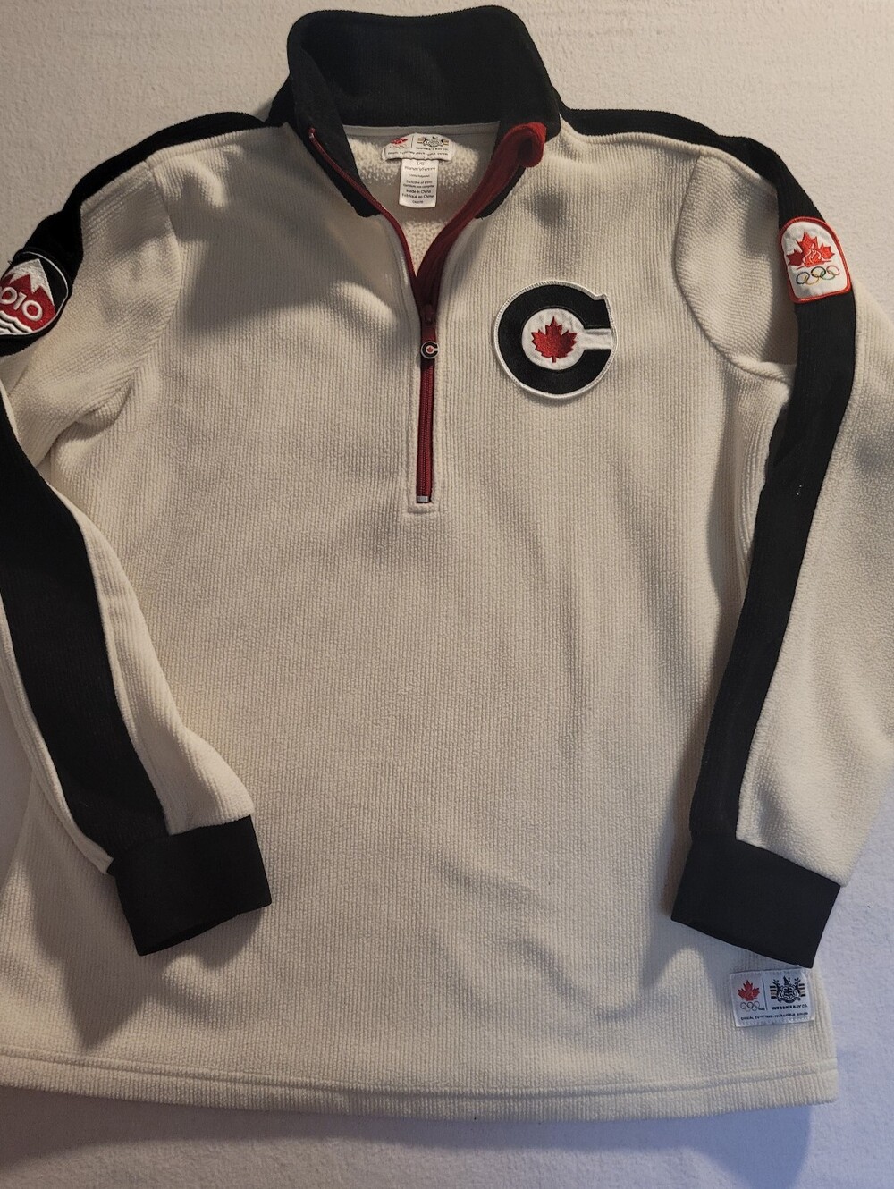 Official Team 🇨🇦 Vancouver 2010 Olympics 1/4 Zip Pullover Fleece With Patches